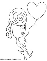 Happy Valentine's Day Coloring Pages For School Rose Holding Balloon